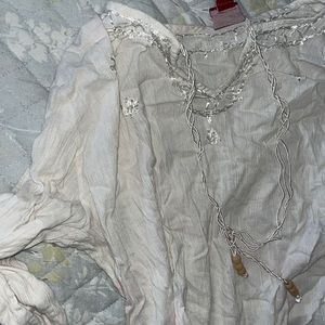 Stitched white summer top